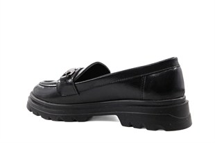 Marka Sesi SL2004 Loafer Siyah Kadın Babet