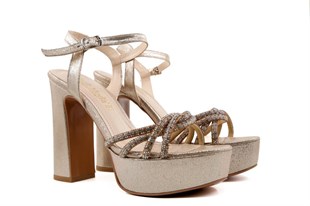 Miss Park Moda 08 k2045 Gold Kadın Topuklu Ayakkabı