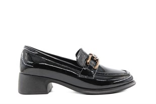 Miss Park Moda 161 k1014 Loafer Siyah Rugan Kadın Günlük Ayakkabı