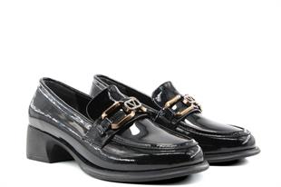 Miss Park Moda 161 k1014 Loafer Siyah Rugan Kadın Günlük Ayakkabı