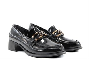 Miss Park Moda 161 k1014 Loafer Siyah Rugan Kadın Günlük Ayakkabı