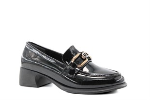 Miss Park Moda 161 k1014 Loafer Siyah Rugan Kadın Günlük Ayakkabı