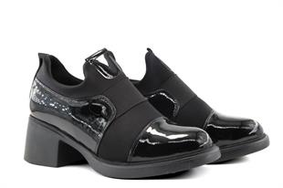 Miss Park Moda 207 k6668 Loafer Siyah Rugan Kadın Günlük Ayakkabı