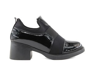 Miss Park Moda 207 k6668 Loafer Siyah Rugan Kadın Günlük Ayakkabı