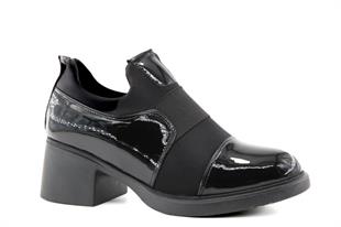 Miss Park Moda 207 k6668 Loafer Siyah Rugan Kadın Günlük Ayakkabı