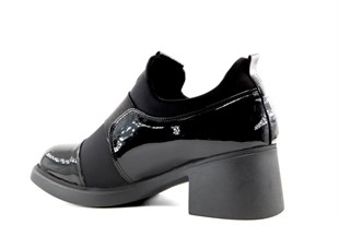 Miss Park Moda 207 k6668 Loafer Siyah Rugan Kadın Günlük Ayakkabı