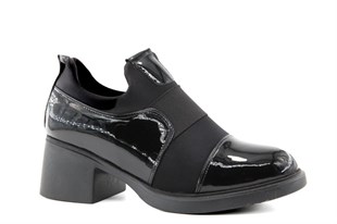 Miss Park Moda 207 k6668 Loafer Siyah Rugan Kadın Günlük Ayakkabı