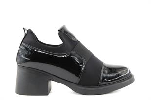 Miss Park Moda 207 k6668 Loafer Siyah Rugan Kadın Günlük Ayakkabı