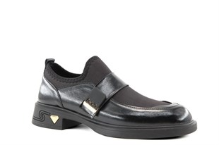 Miss Park Moda 208 k4065 Loafer Siyah Rugan Kadın Günlük Ayakkabı