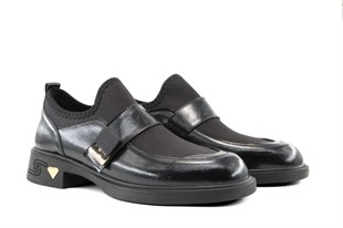 Miss Park Moda 208 k4065 Loafer Siyah Rugan Kadın Günlük Ayakkabı