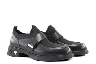 Miss Park Moda 208 k4065 Loafer Siyah Kadın Günlük Ayakkabı
