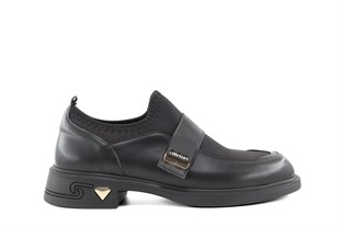Miss Park Moda 208 k4065 Loafer Siyah Kadın Günlük Ayakkabı