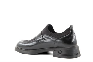 Miss Park Moda 208 k4065 Loafer Siyah Rugan Kadın Günlük Ayakkabı