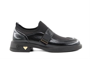 Miss Park Moda 208 k4065 Loafer Siyah Rugan Kadın Günlük Ayakkabı