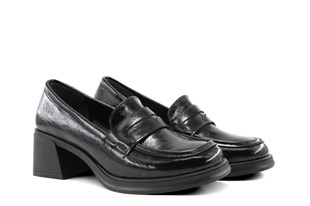 Miss Park Moda 386 k1453 Loafer Siyah Rugan Kadın Günlük Ayakkabı