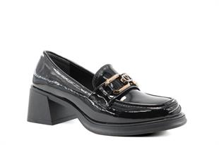 Miss Park Moda 386 k1457 Loafer Siyah Rugan Kadın Günlük Ayakkabı