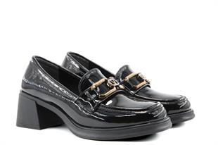 Miss Park Moda 386 k1457 Loafer Siyah Rugan Kadın Günlük Ayakkabı