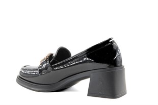 Miss Park Moda 386 k1457 Loafer Siyah Rugan Kadın Günlük Ayakkabı