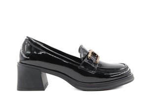 Miss Park Moda 386 k1457 Loafer Siyah Rugan Kadın Günlük Ayakkabı