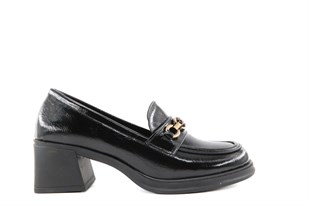 Miss Park Moda 386 k1464 Loafer Siyah Rugan Kadın Günlük Ayakkabı
