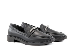 Miss Park Moda 386 k161 Loafer Siyah Kadın Günlük Ayakkabı