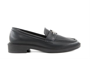 Miss Park Moda 386 k163 Loafer Siyah Kadın Günlük Ayakkabı