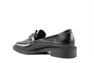Miss Park Moda 386 k910 Loafer Siyah Rugan Kadın Günlük Ayakkabı