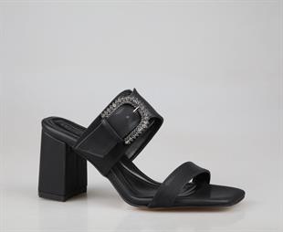 Miss Park Moda k6000 Topuklu Siyah Kadın Terlik