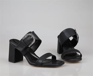 Miss Park Moda k6000 Topuklu Siyah Kadın Terlik