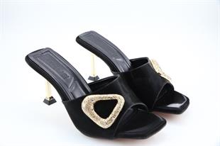 Miss Park Moda k7031 Topuklu Siyah Kadın Terlik