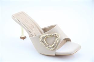 Miss Park Moda k7031 Topuklu Ten Rengi Kadın Terlik