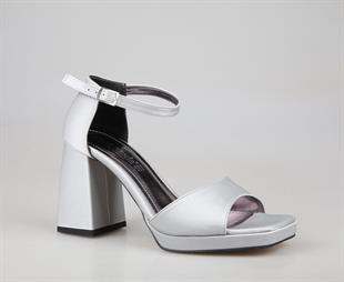 Miss Park Moda k86 Gümüş Kadın Topuklu Ayakkabı