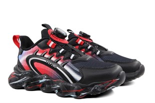 Pepino 2223 Siyah-Kırmızı Çocuk Sneakers