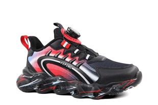 Pepino 2223 Siyah-Kırmızı Çocuk Sneakers