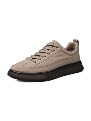 Pierre Cardin 023003 Hakiki Deri Bej Erkek Günlük Ayakkabı