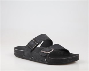 Pierre Cardin Pc-7241 Ortopedik Siyah Nubuk Erkek Terlik