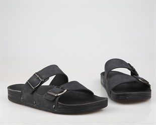 Pierre Cardin Pc-7241 Ortopedik Siyah Nubuk Erkek Terlik