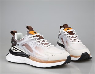 Pierre Cardin PCI-10105 Beyaz kahve Erkek Sneakers