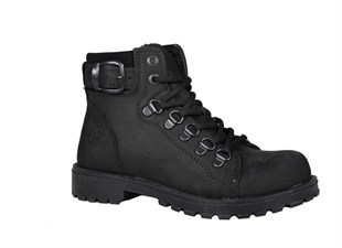 RAKER 8028 Saf Deri (31-35 Arası) Siyah Nubuk Çocuk Bot