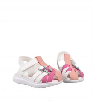 Şirin Bebe 231-102 Beyaz Fusya Çocuk Sandalet