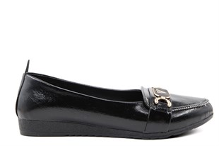 Style Star YS3008 Siyah Rugan Kadın Babet