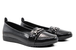 Style Star YS3058 Siyah Rugan Kadın Babet