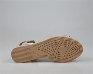 Zeyn 1276 hakiki deri Gold Kadın Sandalet