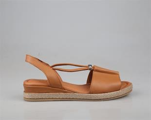 Zeyn 1276 hakiki deri Taba Kadın Sandalet
