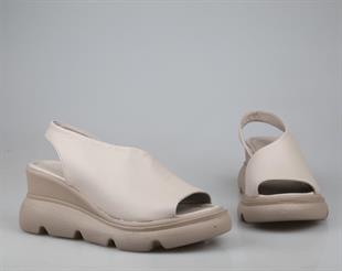 Zeyn 7712 hakiki deri Gri Kadın Sandalet