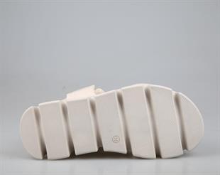 Zeyn 7960 hakiki deri Bej Kadın Sandalet