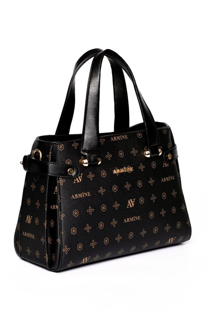 Armine 172  Siyah Baskılı Kadın Çanta