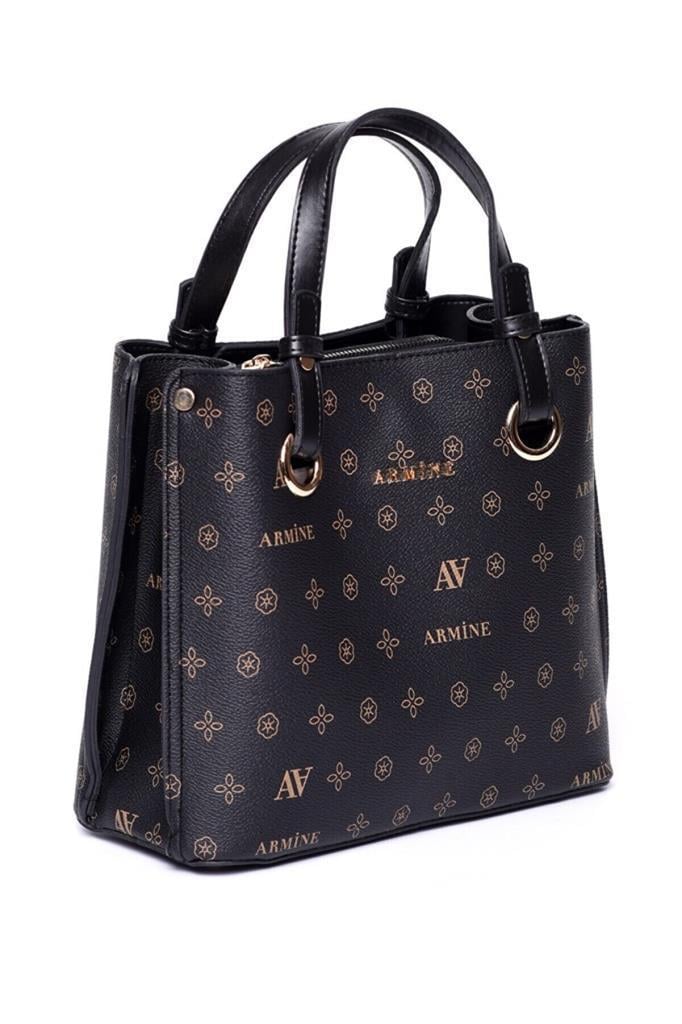 Armine 247  Siyah Baskılı Kadın Çanta
