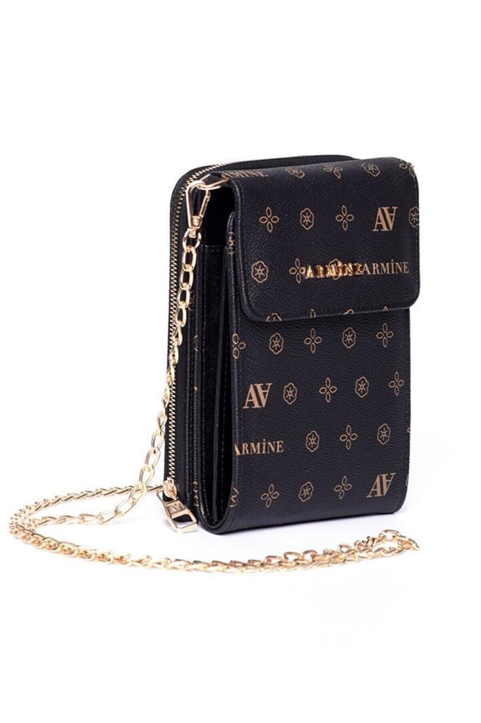 Armine 266  Siyah Baskılı Kadın Çanta