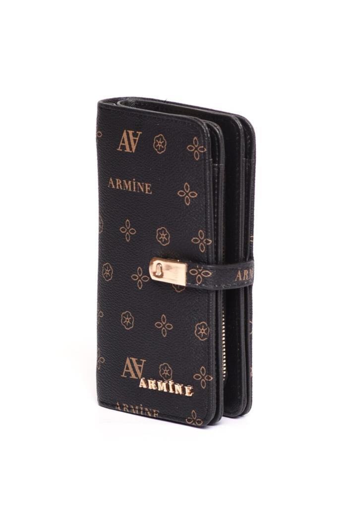 Armine C-02  Siyah Baskılı Kadın Cüzdan